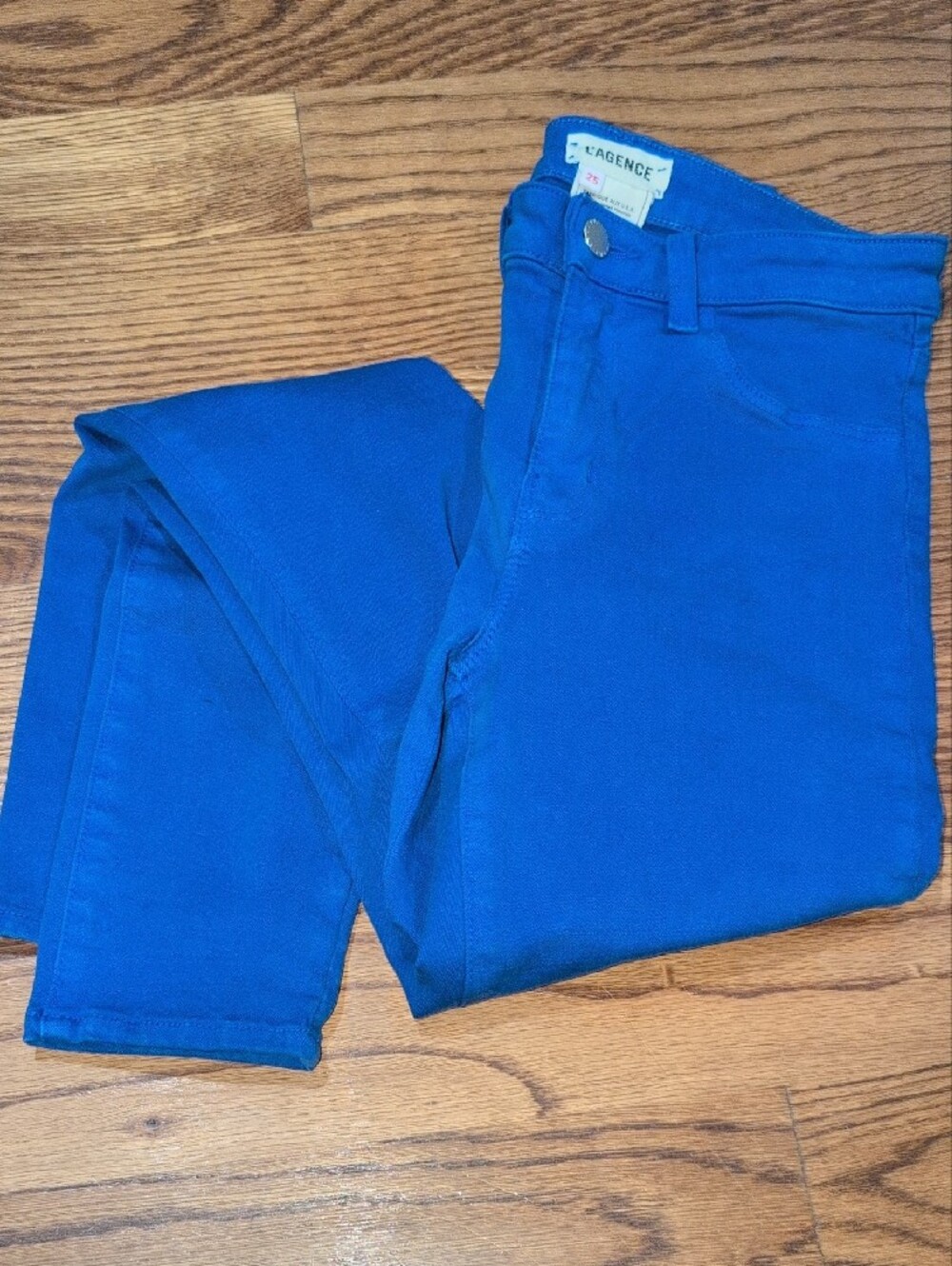 L’AGENCE Margot High Rise Skinny Jeans 25 Cobalt Blue Stretch Denim